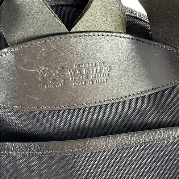 IL BISONTE W.A DI FILIPPO Black Nylon Men's Backpack Made in Italy - Picture 11 of 13